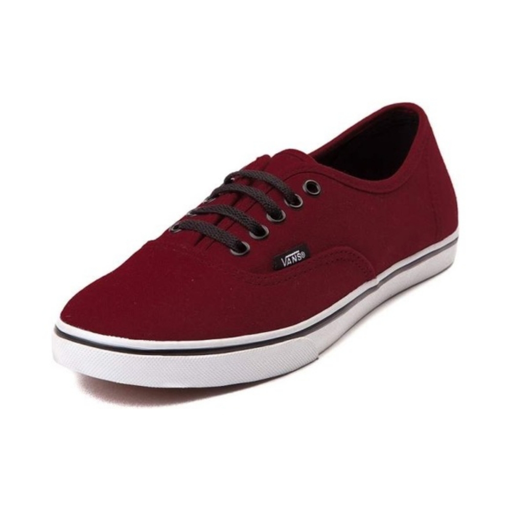 Maroon low top vans